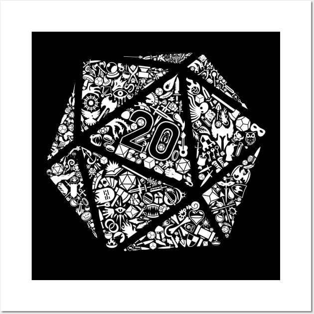 Mosaic D20 Wall Art by Glassstaff